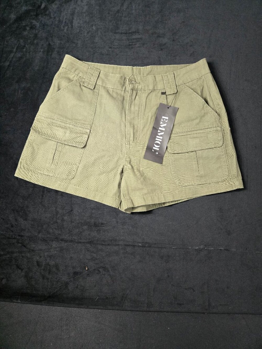 EMMIOL Women's Large Olive Cargo Utility Shorts Military Style NWT